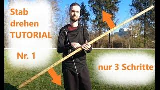 STAFF SPINNING Anleitung 1 - ANFÄNGER TUTORIAL zum BO STAB DREHEN (3 einfache Schritte) | Kunjutsu