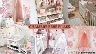 Chambre bébé fille avec des couleurs douces 