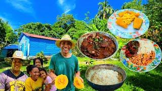 A Si Se Prepara BISTEC y Un Desayuno Dominicano,Cocinando A Leña Rd