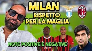 MILAN UMILTÀ E RISPETTO PER LA MAGLIA,LE NOTE POSITIVE E NEGATIVE CONTRO LA LAZIO