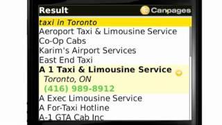 How to use the Canpages Blackberry Application
