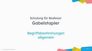 Theorie Ausbildung Gabelstapler / Flursförderzeug Bediener nach DGUV 308-001