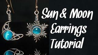 Sun and Moon Earrings Wire Wrap Tutorial