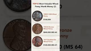 TOP 10 Most Valuable Wheat Penny Worth Money-2 #coin#penny#coincollecting