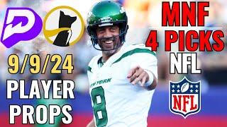 PRIZEPICKS NFL MONDAY NIGHT FOOTBALL 9/9 CORE PLAYER PROPS!! 49ERS JETS