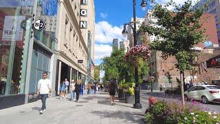 Downtown Montreal Streets and Underground City Walk Tour [4K]