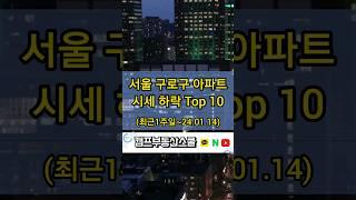 서울 구로구 아파트 시세 하락 Top 10 (최근1달~24.01.14)