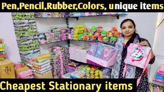 Cheapest Stationary items || Pen,Pencil,Rubber,Colors, unique items || Wholesale Stationery Items