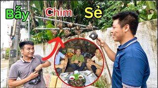 Lần Đầu Bẫy Chim Sẻ Thành Công Và Món Chim Sẻ Áp Chảo Siêu Ngon | HUY ANH TV