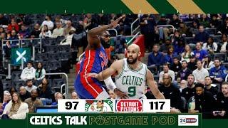 POSTGAME POD: C's win streak snapped at six after rough second half in loss to Pistons