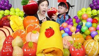 [Mukbang ASMR] Happy Valentine's Day  Snow White Miso  Fruits platter Jelly Desserts Ssoyoung