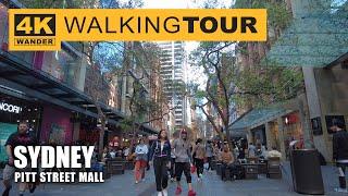 Pitt Street Mall Walking Tour in Sydney, Australia (4K 60fps)