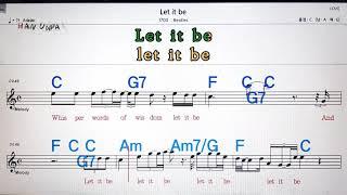 Let it be/Beatles노래방, 가라오케, 코드 큰 악보,반주,가사Karaoke, Sheet Music, Chord, MR