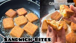 Sandwich Bites | crispy and cheesy | cheesy sandwich bites | Bread recipe | Easy snack recipe