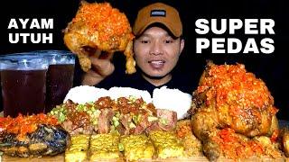 PEDAS GILA!! MUKBANG AYAM UTUH PEDAS IKAN NILA SAYUR NAGKA DAN NASI TEMPE