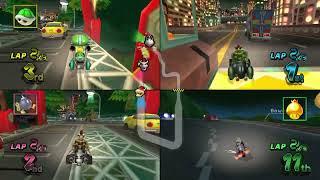 Mario Kart Wii  4 Players #518 (3 Tracks) Mirror