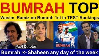 Pak Media Crying on Jasprit Bumrah No. 1 ICC Test Bowler | Wasim Akram on IND vs AUS | shoaib akhtar