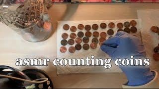 asmr counting money (whispering, crinkling, glove sounds)