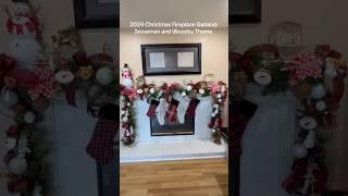 2024 Christmas Fireplace Garland: Snowman and Woodsy Theme. #christmasdecors