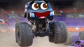 Doodle monster truck.  Off road trucks are singing