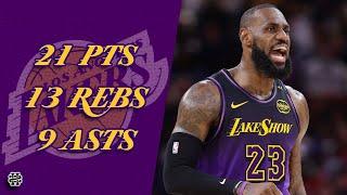 LeBron James 21 pts 13 rebs 9 asts vs Rockets 24/25 season