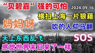 75年来最强台风“贝碧嘉”，横扫上海后一片狼藉，吹的人仰马翻，天上东西乱飞，感觉世界末日来了一样...#上海 #台风 #贝碧嘉#中国