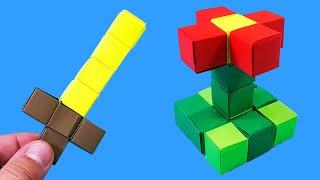 Origami Minecraft Blocks or Lego Bricks - DIY. Easy paper crafts