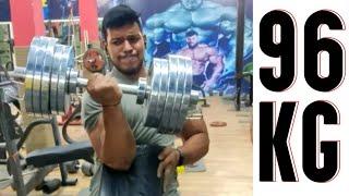 One Hand 96kg Dumbbell || Preacher Curl || challenge 