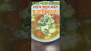토마토와 계란은 이렇게 만들어놓고 아침에 매일 드세요! 뜨끈~~한️ 국물에 고소하고 부드러운 식감! 토마토계란탕!