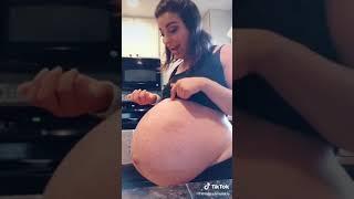 Pregnant huge twin belly 