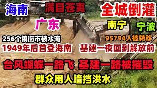 台风蝴蝶一路飞！基建一路被瓦解！海口全城倒灌！256个镇街市被淹，95794人紧急转移，海南 广东 广西严重内涝受重创#中国 #台风蝴蝶路径#暴雨 #海口#基建#极端天气