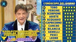 I Fatti vostri :Oroscopo Paolo Fox di oggi 20 ottobre: le previsioni segno per segno ⭐