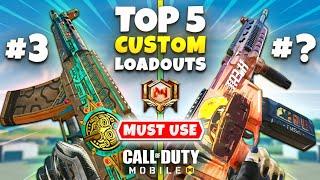 TOP 5 UNDEFEATED Custom Loadouts In Season 1 Battle Royale | COD Mobile | Best Gunsmith Builds (BR)