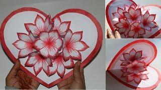 DIY Flower Pop up Card 2-Paper Crafts-Handmade craft