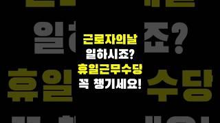 5/1 근로자의 날 일한다면 수당 2배로 꼭 받으세요! (월급제, 시간제, 일당제 모두 해당)