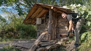 Shack high in the mountains, Making a water tank, Solitary construction