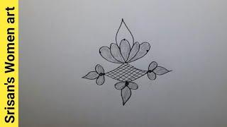 Amazing 3 dots rangoli kolam/Trendy rangoli design/Different style rangoli by Srisan's women art