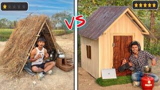 OVERNIGHT SURVIVAL CHALLENGE | Low Budget House Challenge 