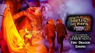 2023 Dueling Dragons Choose Thy Fate Fire Dragon Haunted House POV HHN 32 Universal Studios Florida