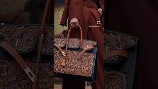 Tooled Handmade Leather Bag | Before and after.