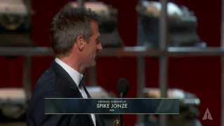 Spike Jonze winning Best Original Screenplay for "Her"