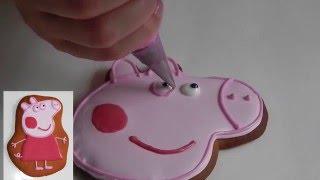 Пряник Свинка Пеппа/How to decorate Peppa Pig Cookies