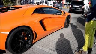 Crazy Lamborghini Aventador LP700-4 in Knokke-Heist - revs and a amaizing sound