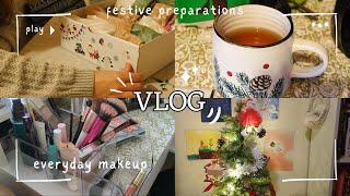 A cozy VLOG: ready for the festive season, everyday makeup shop my stash, a DIY advent calendar