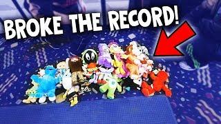 I BROKE THE CLAW MACHINE RECORD...|| 31 Wins From ONE MACHINE!