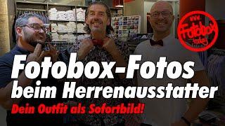 Fotobox-Fotos beim Herrenausstatter - Dein Outfit als Sofortbild