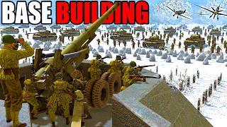 I built a WW2 SNOW FORTRESS in NEW Base Building SIMULATOR! - Gates of Hell: Airborne DLC