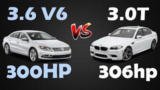 VW Passat CC 3.6 FSI 300hp VS BMW 535i 3.0 Turbo 306hp 0-250 Acceleration test