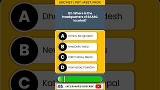 Fatafat MCQs on SAARC for UGC NET | PGT | Asst. Prof. Commerce