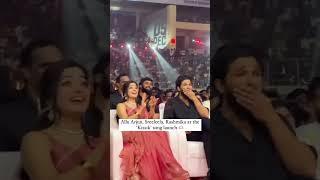 Allu Arjun, Sreeleela14 and Rashmika Mandanna at the ‘Pushpa 2’ ‘Kissik’ song launch